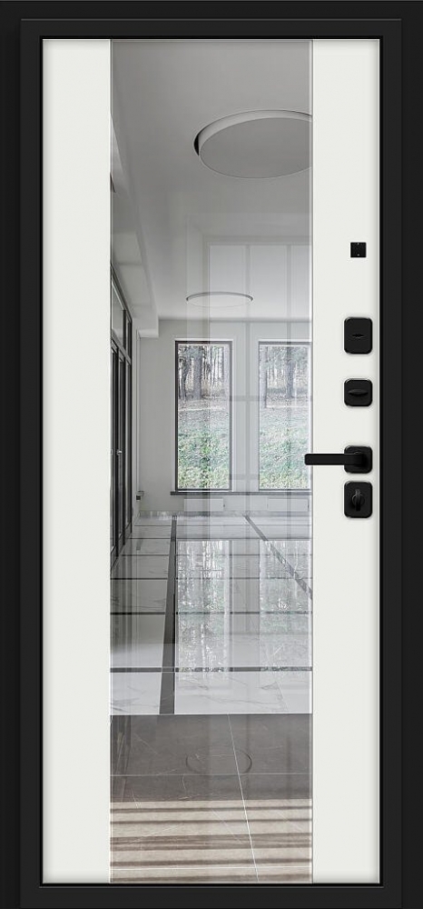 Товар Дверь Optim Z-2 Нео Зеркало Муар черный/Белый BR6180