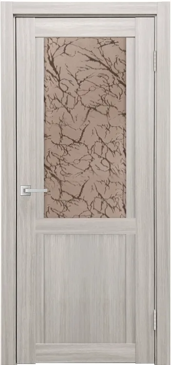 Межкомнатная дверь Легенда К-12 тон Белая лиственница Остекление Гранит бронза