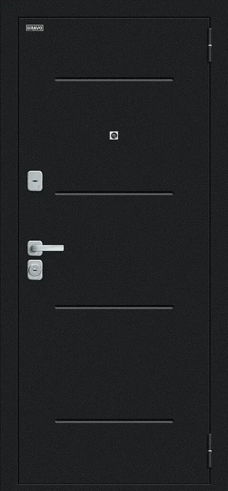 Дверь Лайн/BChrome Букле черное/Cappuccino Melinga BR6201